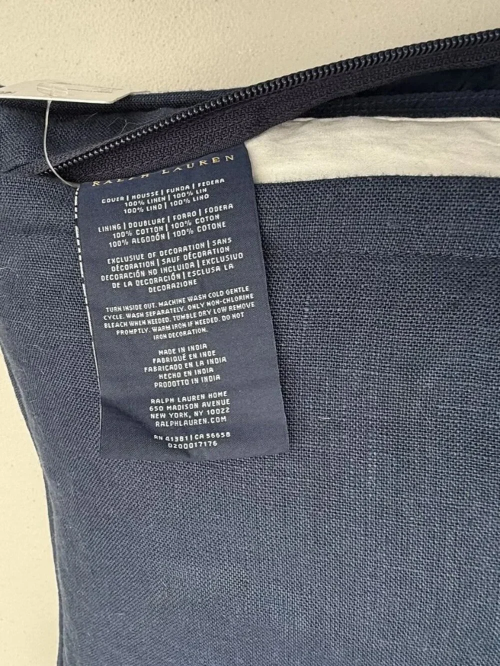 Ralph Lauren Polo Tennis Linen Embroidered Pillow